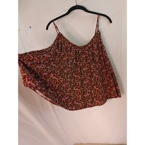 Old Navy Golden Brown Flow Boho chic Peasant Crop Tank Top Spaghetti Straps SZ L